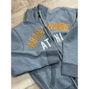 Kids Abercrombie & Fitch Gray Zip Up Athletic Sweatshirt Jacket XLARGE